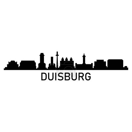 Duisburg Skyline Silhouette Design City Vector Art Famous Buildings Stamp 
