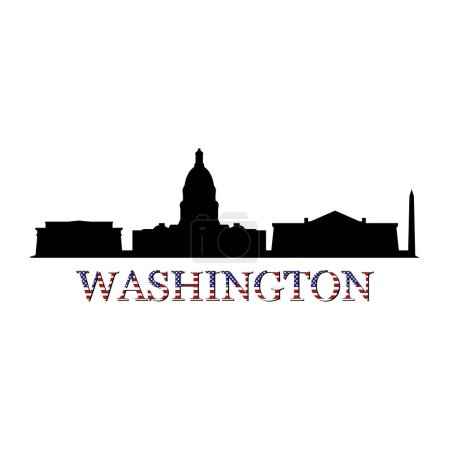 Téléchargez les illustrations : Washington USA illustration vectorielle de la ville - en licence libre de droit