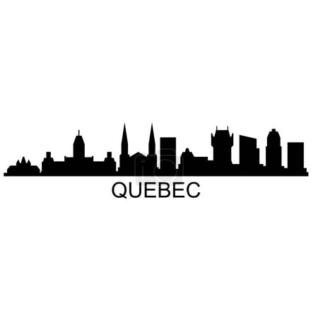 Illustration for Quebec Skyline Silhouette Design City Vector Art Famous Buildings Stamp - Royalty Free Image