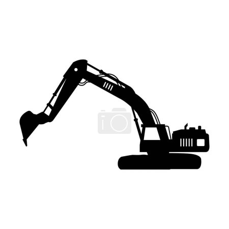 Illustration for Excavator silhouette icon vector illustration. excavator isolated on white background. - Royalty Free Image