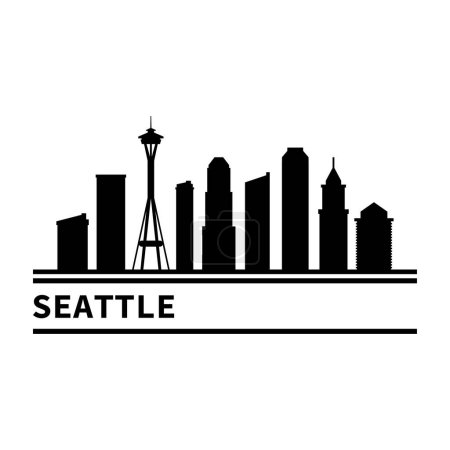 Ilustración de Seattle USA ilustración vectorial de ciudad - Imagen libre de derechos