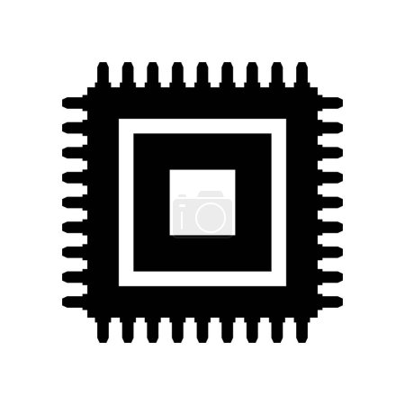 Illustration for Vector black and white microchip symbol - Royalty Free Image