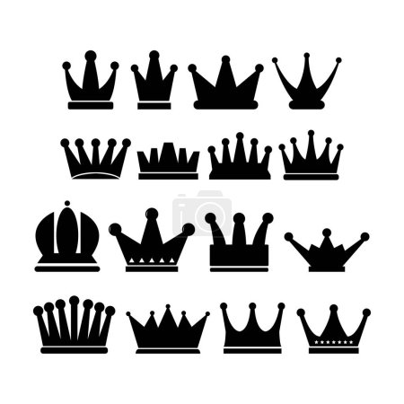 Ilustración de Corona iconos conjunto vector ilustración - Imagen libre de derechos