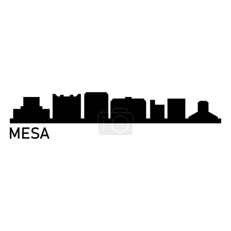 Téléchargez les illustrations : Mesa Skyline Silhouette Design City Vector Art Célèbre Bâtiments Timbre - en licence libre de droit