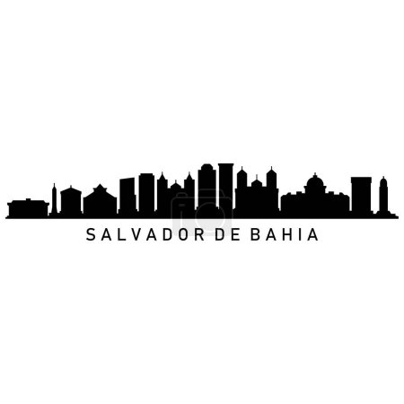 Illustration for Salvador de Bahia Skyline Silhouette Design City Vector Art Famous Buildings Stamp - Royalty Free Image