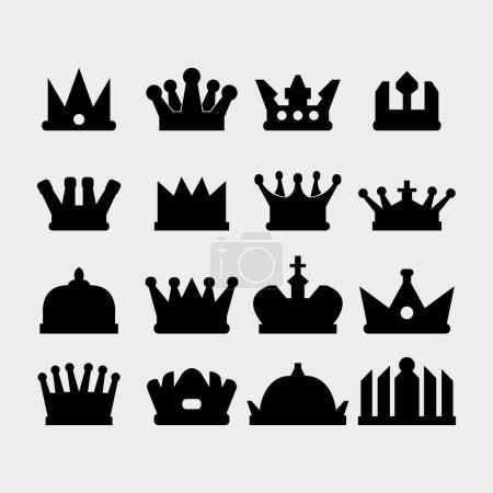 Illustration for Crown icons set vector illustration - Royalty Free Image