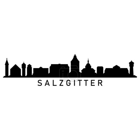 Salzgitter Skyline Silueta Diseño Ciudad Vector Arte Edificios famosos Sello 