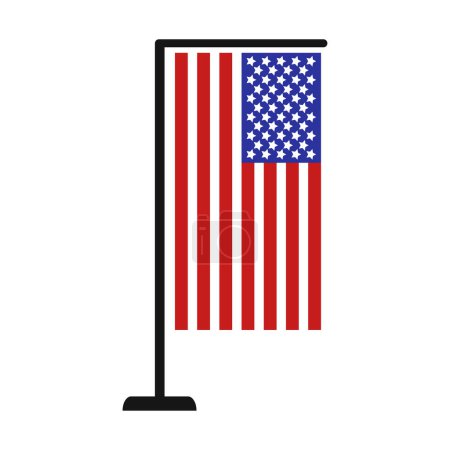Ilustración de Bandera de Estados Unidos sobre fondo blanco - Imagen libre de derechos
