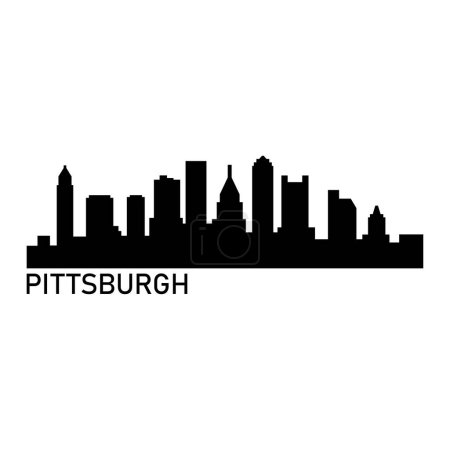Téléchargez les illustrations : Pittsburgh USA illustration vectorielle de la ville - en licence libre de droit