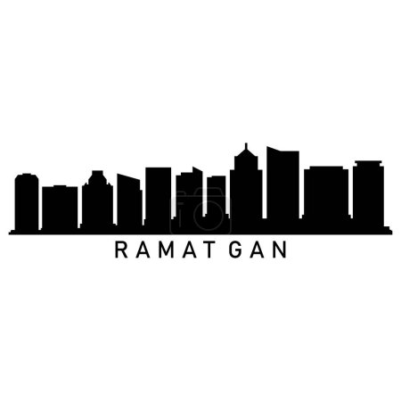 Téléchargez les illustrations : Ramat Gan Skyline Silhouette Design City Vector Art Célèbre Bâtiments Timbre - en licence libre de droit