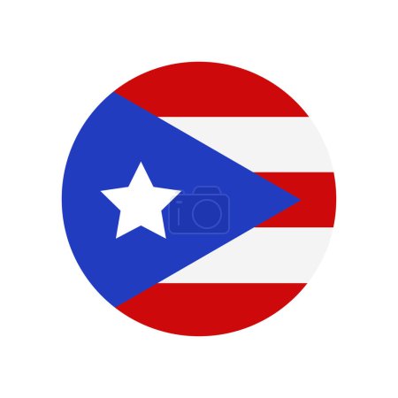 Ilustración de Bandera de Puerto Rico icono. estilo de diseño plano. - Imagen libre de derechos