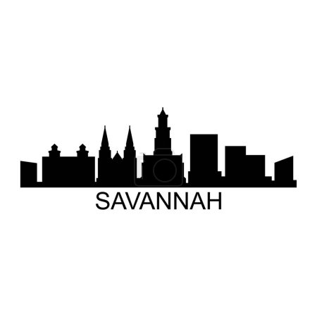 Téléchargez les illustrations : Illustration vectorielle ville Savannah USA - en licence libre de droit