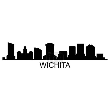 Téléchargez les illustrations : Wichita USA illustration vectorielle de la ville - en licence libre de droit