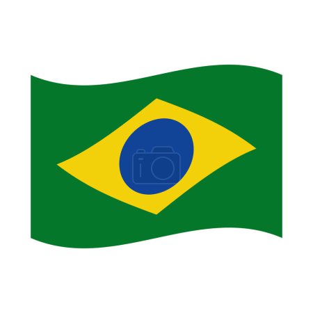 Téléchargez les illustrations : Drapeau brésilien isolé. icône brésilienne. illustration vectorielle - en licence libre de droit