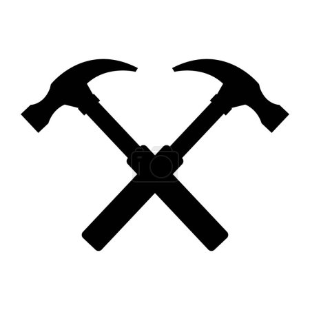 crossed hammers vector icon. isolated vector sign.