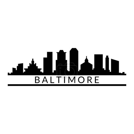 Téléchargez les illustrations : Baltimore USA illustration vectorielle de ville - en licence libre de droit