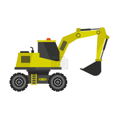 Illustration for Yellow excavator isolated on a white background - Royalty Free Image