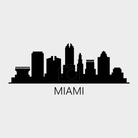 Téléchargez les illustrations : Miami USA illustration vectorielle de la ville - en licence libre de droit