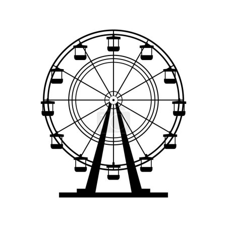 Illustration for Ferris wheel icon, flat style - Royalty Free Image