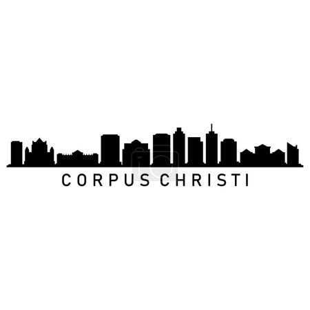 Corpus Christi Skyline Silhouette Design Ville vectoriel Art Bâtiments célèbres Timbre 
