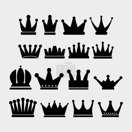 Illustration for Crown icons set vector illustration - Royalty Free Image