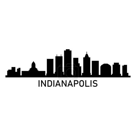 Téléchargez les illustrations : Indianapolis USA illustration vectorielle de la ville - en licence libre de droit