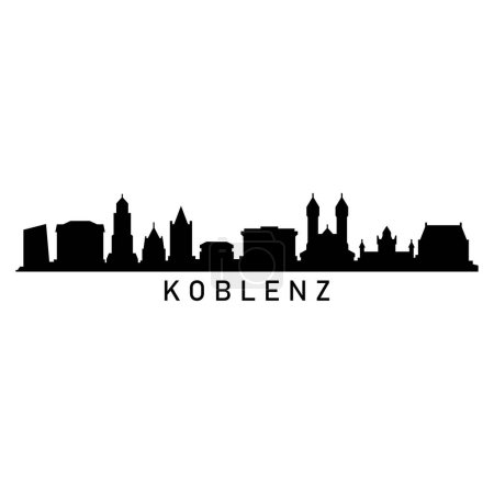 Koblenz Skyline Silhouette Design City Vector Art Berühmte Gebäude Briefmarke 