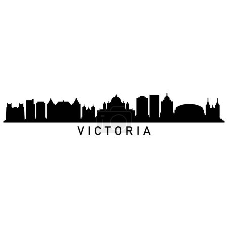 Illustration for Victoria Skyline Silhouette Design City Vector Art Famous Buildings Stamp - Royalty Free Image