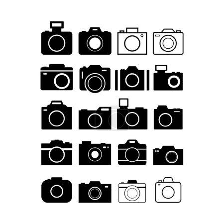 Illustration for Camera icon set. photography icons - Royalty Free Image