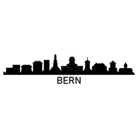 Téléchargez les illustrations : Bern Skyline Silhouette Design City Vector Art - en licence libre de droit