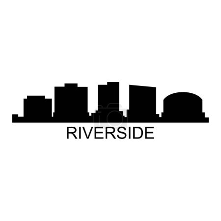 Téléchargez les illustrations : Riverside Skyline Silhouette Design City Vector Art - en licence libre de droit