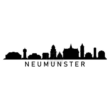 Illustration for Neumunster Skyline Silhouette Design City Vector Art - Royalty Free Image