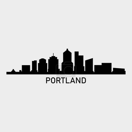 Téléchargez les illustrations : Portland USA illustration vectorielle de la ville - en licence libre de droit