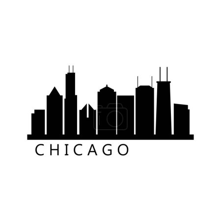 Téléchargez les illustrations : Chicago USA illustration vectorielle de la ville - en licence libre de droit
