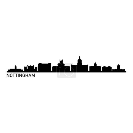 Nottingham Skyline Silhouette Design City Vector Art
