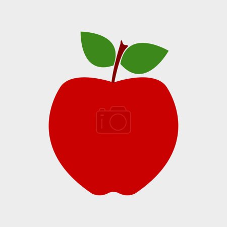 Téléchargez les illustrations : Icône pomme sur fond blanc - en licence libre de droit