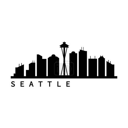 Téléchargez les illustrations : Seattle USA illustration vectorielle de la ville - en licence libre de droit