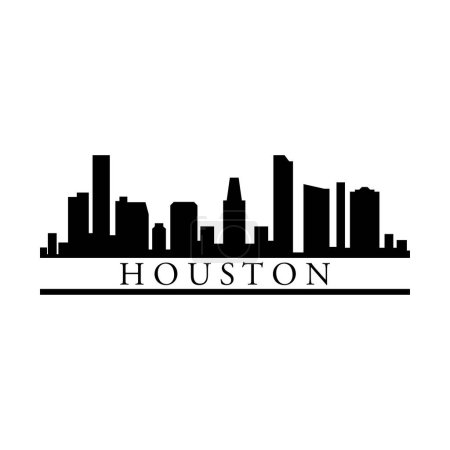 Téléchargez les illustrations : Houston USA illustration vectorielle de ville - en licence libre de droit