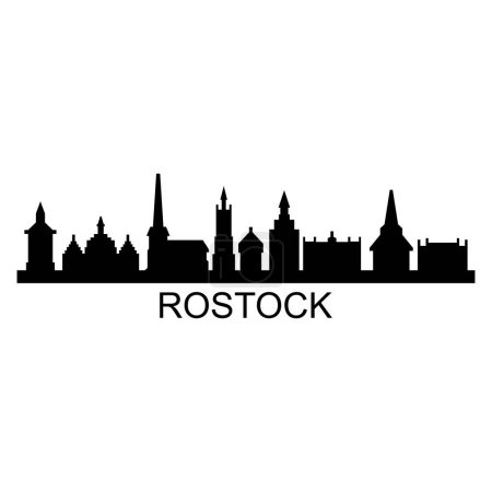 Rostocker Skyline Silhouette Design City Vector Art