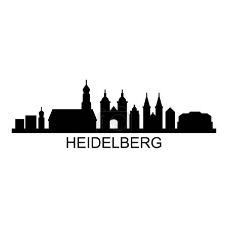 Heidelberg Skyline Silhouette Design City Vector Art
