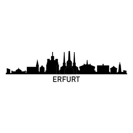 Erfurter Skyline Silhouette Design City Vector Art