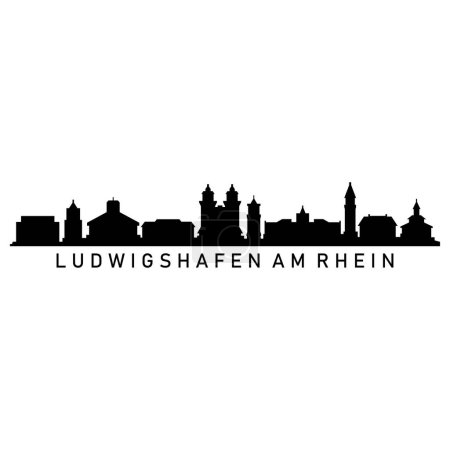 Ludwigshafen am Rhein Skyline Silhouette Design Ciudad Vector Art
