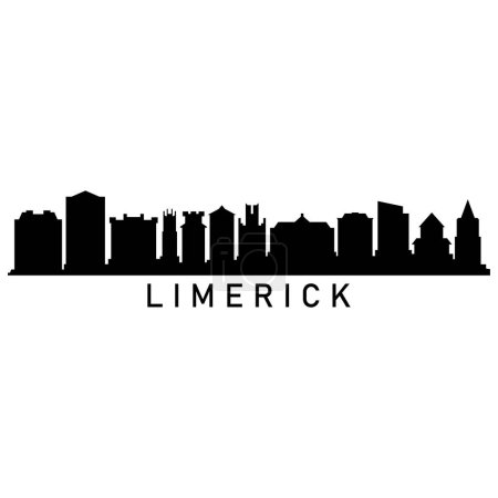 Limerick Skyline Silhouette Design City Vector Art