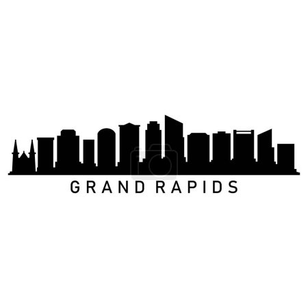 Illustration for Grand rapids city skyline silhouette. simple vector illustration. - Royalty Free Image