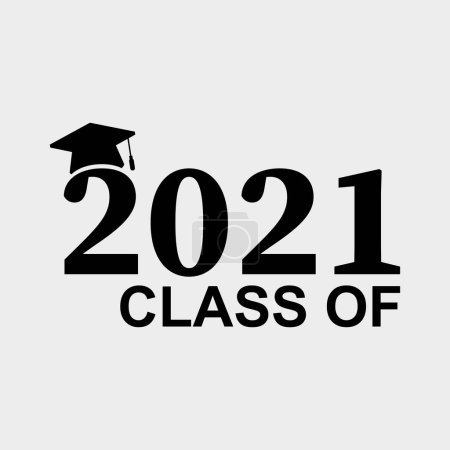 Illustration for 2021 graduation class vector illustration - Royalty Free Image