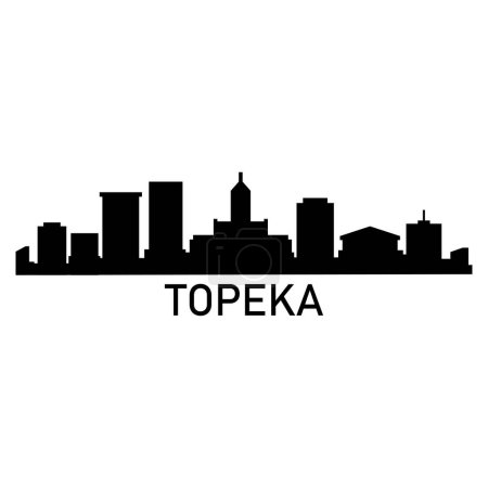 Téléchargez les illustrations : Topeka silhouette d'horizon de la ville. illustration vectorielle simple. - en licence libre de droit