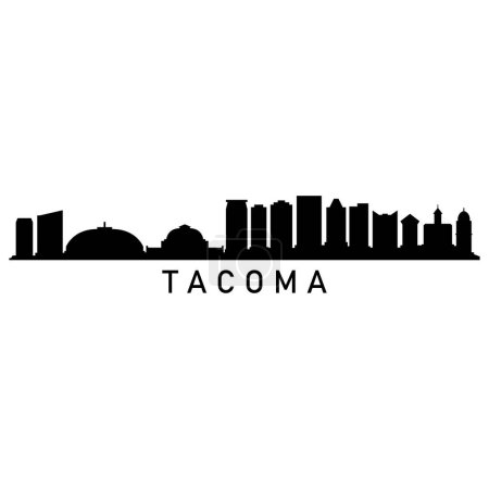 Ilustración de Tacoma USA ilustración vectorial de ciudad - Imagen libre de derechos