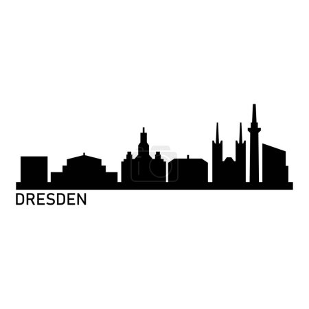 Téléchargez les illustrations : Dresde Skyline Silhouette Design City Vector Art - en licence libre de droit