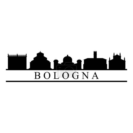 Téléchargez les illustrations : Bologne Skyline Silhouette Design City Vector Art - en licence libre de droit