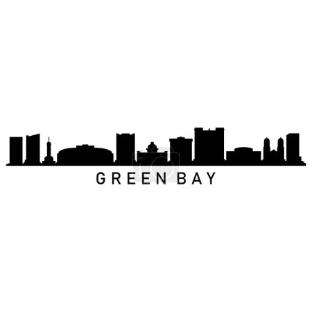 Green Bay Skyline Silhouette Design City Vector Art